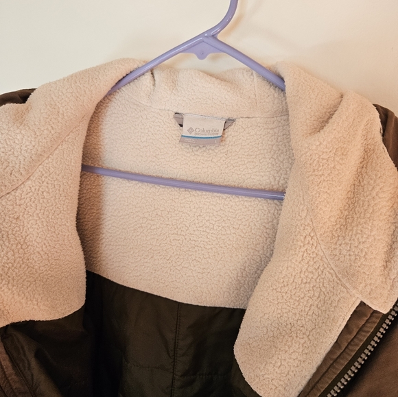 Columbia Chatfield Hill Cargo Sherpa Olive Jacket Women L - Picture 6 of 10